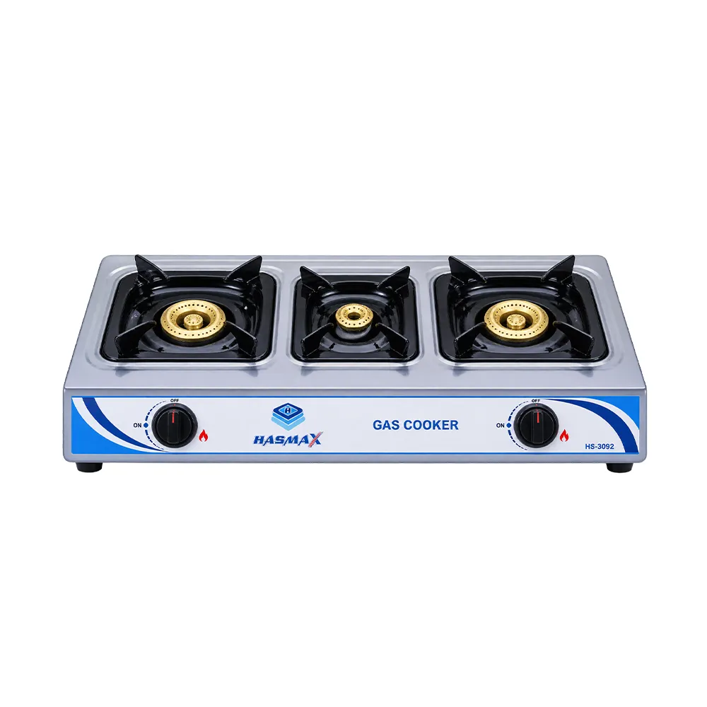 Cuisinière à gaz 3 feux Hasmax HS-3092 inox